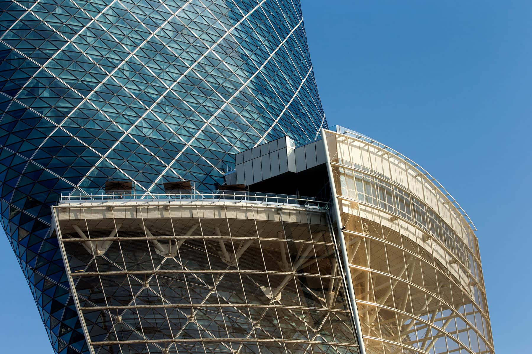 Architecture Photography: Abstract Perspective of façade at Capital Gate Building, Abu Dhabi.