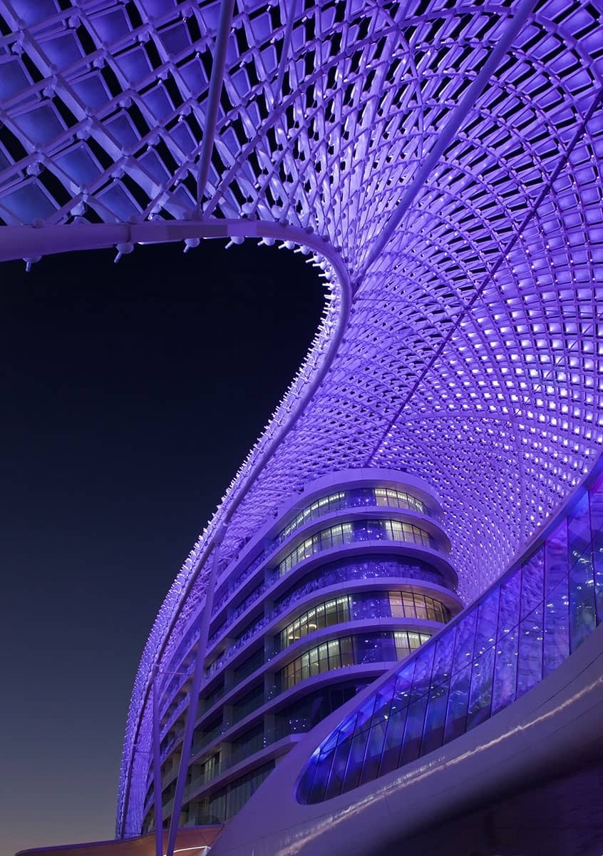 Architecture Photography: Abstract Perspective of roof Canopy of W Hotel, Yas Island, Abu Dhabi.