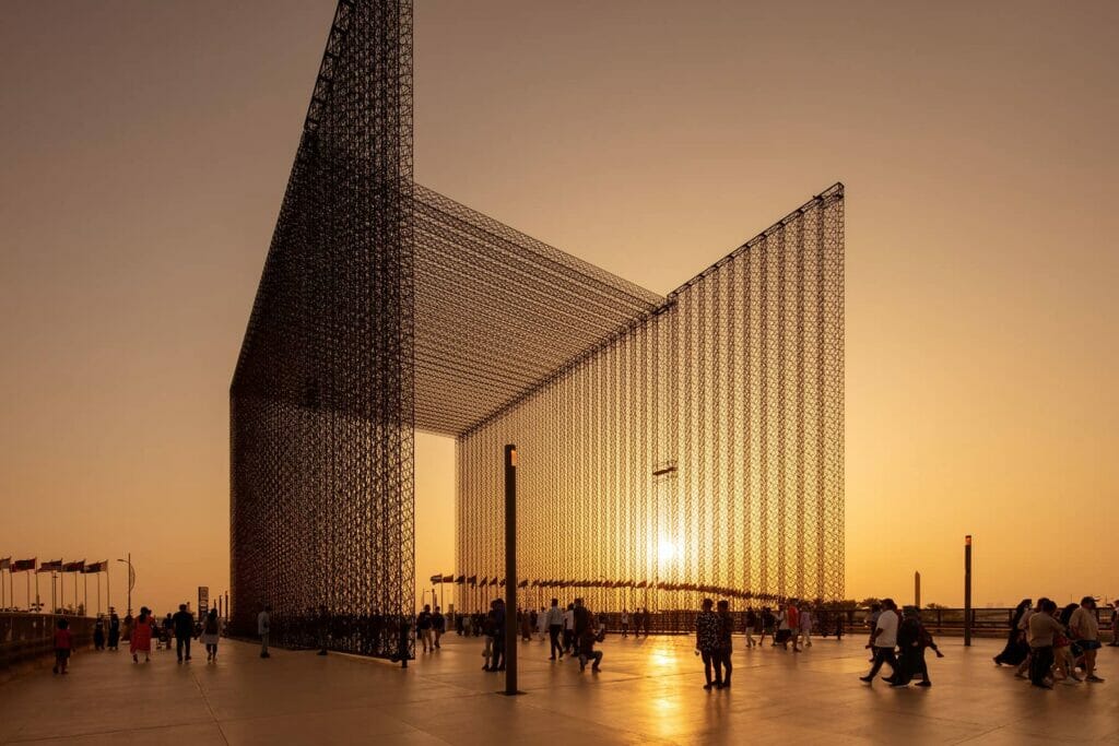 Architecture Photography Dubai : Portal Gate at Expo2020 Dubai: Asif Khan Architect - Evening